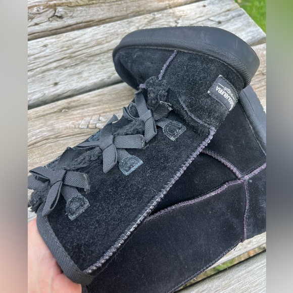 Black Ugg Boots Girls Sz 12 KOOLABURRA by UGG Black Suede, Fuzzy Lining Inside - Picture 2 of 14